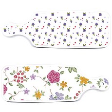 로엠디자인 서빙 도마 보드 2p 로맨틱레드 floral 화이트 세트, 로맨틱레드floral화이트, 블루베리, 1세트