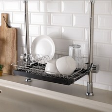 ENEX 立柱式 1層 碗盤瀝水架 450, 黑色