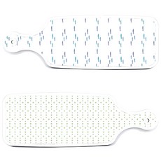 Roem Design 上菜砧板 2件組 簡約圖案套組, 簡約圖案, 粉彩魚群, 1套