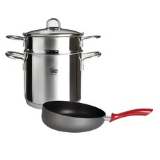 ELO 義大利麵煮鍋+義大利麵平底鍋, 平底鍋26cm+鍋20cm, 混色