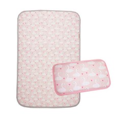 AGADDONG 3D涼感枕頭睡墊組, 粉色可愛天鵝款