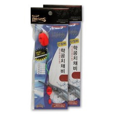 청룡 던질찌 학꽁치 채비 4, 혼합 색상, 2개