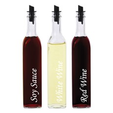 Glassdomae 刻字印刷玻璃油瓶醬油+白酒+紅酒, 1套