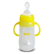 VIVA 矽膠副食品奶瓶, 6個月以上, 黃色, 270ml
