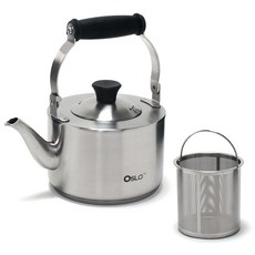 OSLO 電磁爐適用不鏽鋼煮水壺+濾籃組, 1.2L, 混色