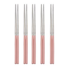Raonnuri 基本成人筷子, 柔和的粉紅色, 5件