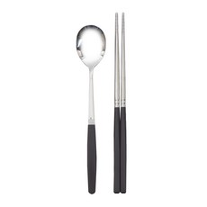 RAONNURI PICK-ME基本彩色湯匙筷子組 巧克力色, 1套, 勺子+筷子