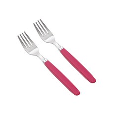 RAONNURI Pick Me 彩色基本款 兒童單品叉子, 桃紅色, 2個