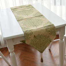 圖案刺繡桌旗, 綠色, 31 x 180 厘米