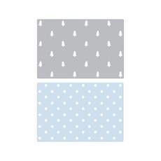 Somest 矽膠餐墊 2入 森林灰套組, 森林灰, 圓點天藍色, 425 x 295 mm, 2個