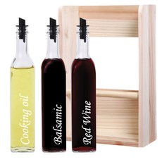 Glassdomae 刻字玻璃油瓶500ml食用油+香脂+紅酒+架子, 1套
