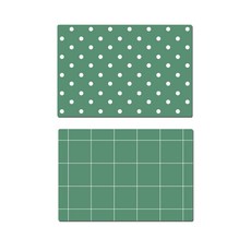 Somest 矽膠餐墊 DOT + SIMPLE CHECK, 卡其綠, 425 x 295 mm