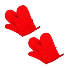 aryko 矽膠防滑烤箱手套, 紅色的, 4件