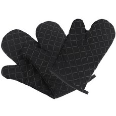 aryko 矽膠防滑烤箱手套, 黑色的, 3片
