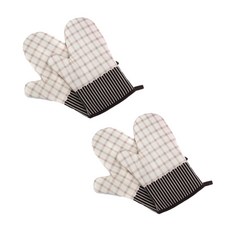 aryko 棉質烤箱手套, 格子米色, 4件