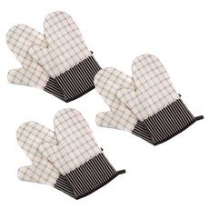 aryko 棉質烤箱手套, 格子米色, 6件