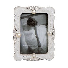 Credis Gem 銀色珍珠紫羅蘭寶石相框 23, 鍍銀 + 珍珠環氧樹脂, 1個