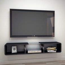 CUBICS 壁掛式電視收納櫃, 黑色