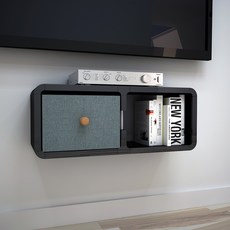 CUBICS 2格壁掛式收納置物架, 黑色