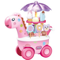 agaplus 冰淇淋和糖果長頸鹿推車過家家, 愛粉紅色