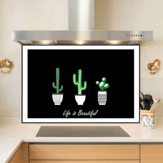 Kissen 廚房藝術板 比花還美的仙人掌 700 x 600 mm, 黑色, 1個