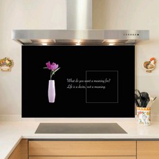 키센 주방 아트보드 모란화병 895 x 640 mm, 블랙, 1개