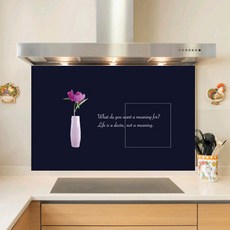 키센 주방 아트보드 모란화병 895 x 600 mm, 네이비, 1개