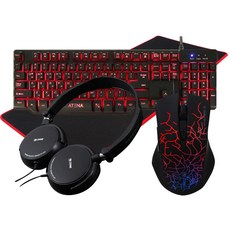 DDZONE ATENA 게이밍 LED 플런저 키보드 + 카멜레온 LED 게이밍마우스 + GOON 게이밍 장패드 + 접이식 헤드셋, 키보드(K550), 마우스(DM-G3), 장패드(GOON Gaming Pad), 헤드셋(DH-200), 헤드셋(블랙)