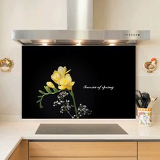 Kiseun廚房藝術板 小蒼蘭 600*600mm, 黑色的, 1個