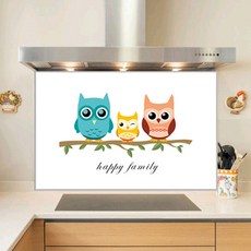 키센 주방 아트 보드 복을 부르는 부엉이 3, 1개, 화이트