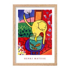 앙리마티스 액자 16 빨간물고기와 고양이, BEIGE