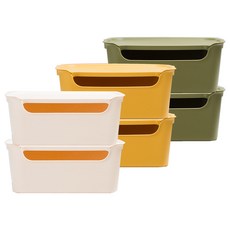 Oheim 多色收納盒 16L 奶油白 2入+芥末色 2入+橄欖綠 2入, 1套