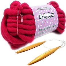 路易芒果 幸福編織 粗純羊毛編織線 + 棒針 25mm, 83 亮粉色