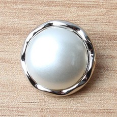 동화상가몰 진주알 곡선단추 13mm, 실버, 12개입