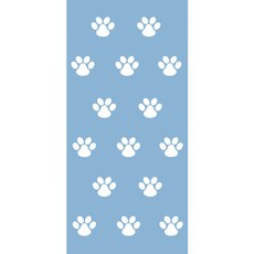 GGOOMIM 貓足跡圖案門貼紙, B型（淡藍色）