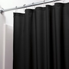 Blockmart 100gsm 豪華簡約浴簾黑色 90 x 180 厘米, 1個, 黑色