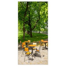 꾸밈 나른한 오후의 카페 현관문 방문 시트지, 혼합 색상