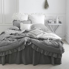 올리비아데코 썸프릴 피그먼트 2중직 코튼 거즈 차렵스커트세트(Q)