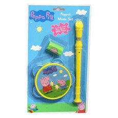 페파피그 뮤직듀오 탬버린 + 리코더 세트, 옐로우, 1개