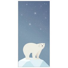 꾸밈 별빛 아래 북극곰 현관문 방문 시트지, 혼합 색상
