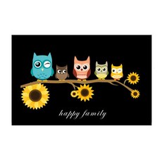 Kissen 廚房畫板祝福貓頭鷹 2 600 x 500 毫米, 黑色的, 1個