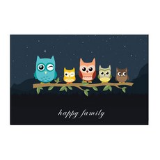 Kisen廚房藝術板 招福的貓頭鷹1 600*500mm, 黑暗的, 1個