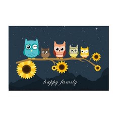 키센 주방 아트보드 복을 부르는 부엉이2 895 x 680 mm, 다크, 1개
