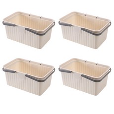 Blockmart 浴室沐浴籃霜, 4件, 奶油黃