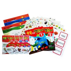 책과 DVD 쑥쑥 크는 영단어 유아동 신개념 영어 단어 학습법 (교재 2권+DVD 4장+단어카드 68장+스티커 138개+만들기 부록), 4CD