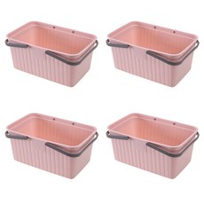 block mart 浴室 浴缸 籃子 粉色, 4件, 白色