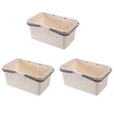 Blockmart 浴室沐浴籃霜, 3片, 奶油黃