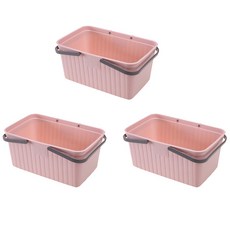 block mart 浴室 浴缸 籃子 粉色, 3片, 白色