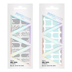 바바코코 젤네일 스트립 스티커 세트 믹스매치 플라워가든 + 믹스매치 루놀라글리터, 3.모던그레이, 3.스카이, 1개