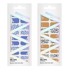 Babacoco 凝膠指甲貼片貼紙套組 混搭花園 + 混搭碎玻璃, 1.天空藍, 2.沙漠沙色, 1個